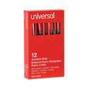 Universal Comfort Grip Ballpoint Pen, Retractable, Medium 1 mm, Red Ink, Clear/Red Barrel, Dozen (15532)