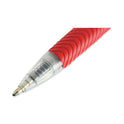 Universal Comfort Grip Ballpoint Pen, Retractable, Medium 1 mm, Red Ink, Clear/Red Barrel, Dozen (15532)