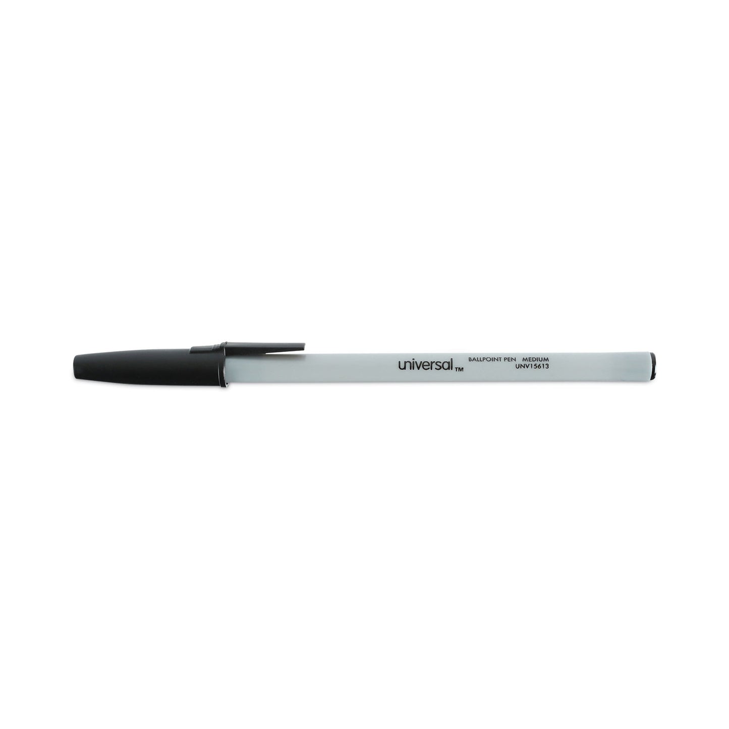 Universal Ballpoint Pen Value Pack, Stick, Medium 1 mm, Black Ink, Gray/Black Barrel, 60/Pack (15613)