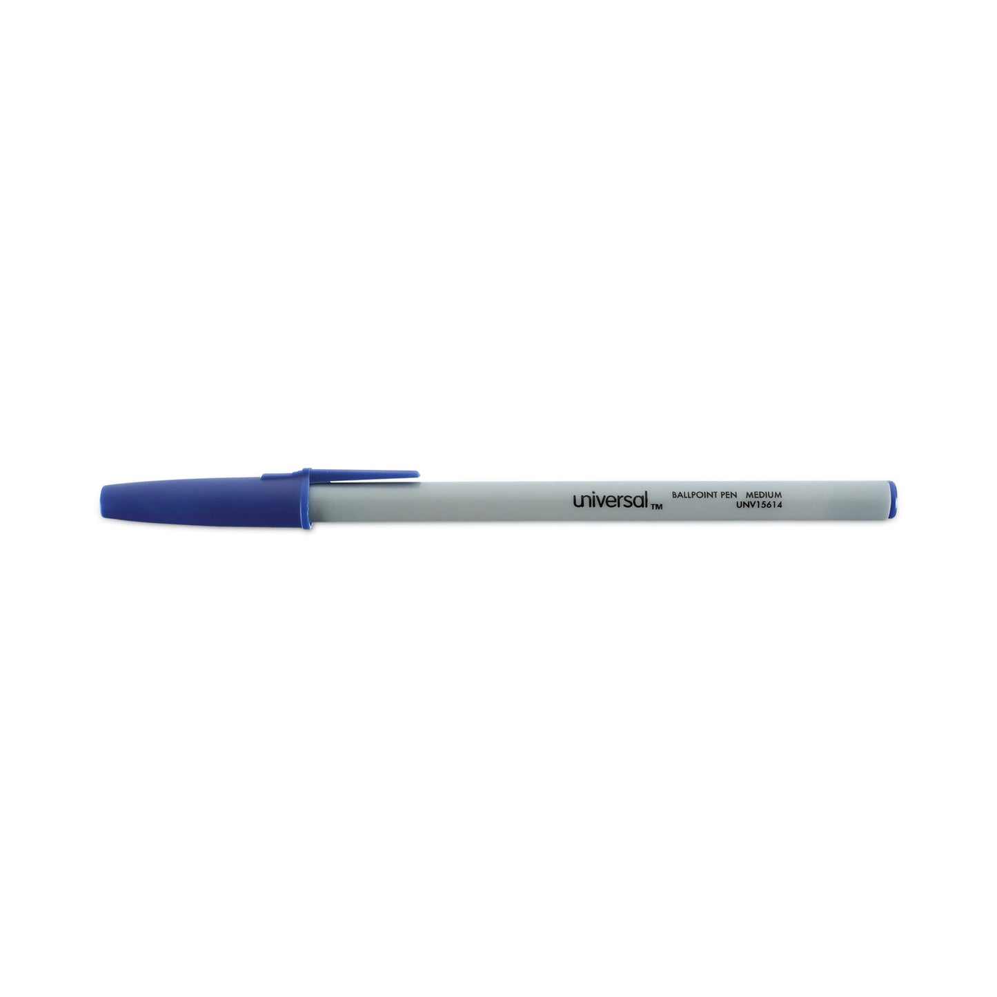 Universal Ballpoint Pen Value Pack, Stick, Medium 1 mm, Blue Ink, Gray/Blue Barrel, 60/Pack (15614)