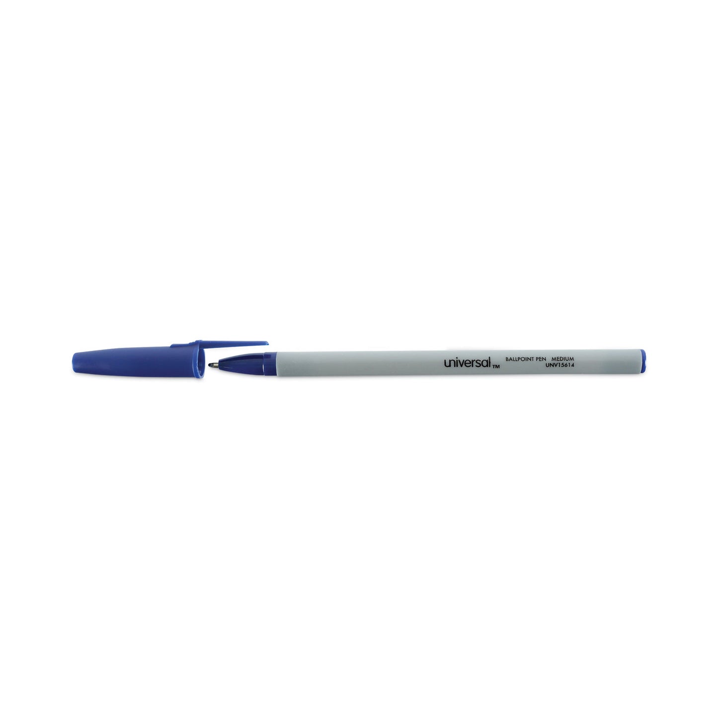 Universal Ballpoint Pen Value Pack, Stick, Medium 1 mm, Blue Ink, Gray/Blue Barrel, 60/Pack (15614)