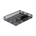 Universal Metal Mesh Drawer Organizer, Six Compartments, 15 x 11.88 x 2.5, Black (20021)