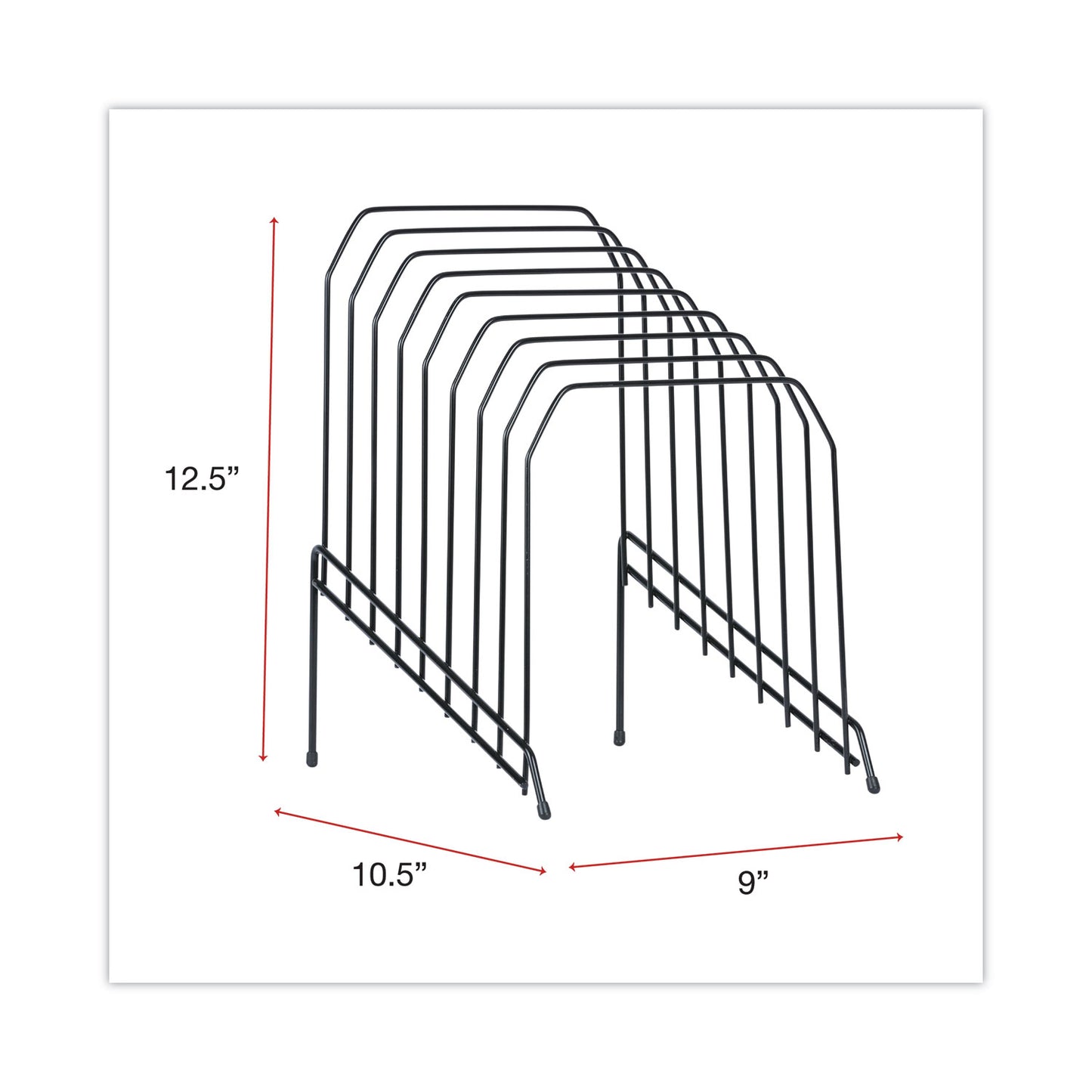 Universal Wire Tiered File Sorter, 8 Sections, Letter to Legal Size Files, 8" x 10.5" x 12.5", Black (20070)