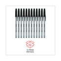Universal Ballpoint Pen, Stick, Medium 1 mm, Black Ink, Gray/Black Barrel, Dozen (27410)