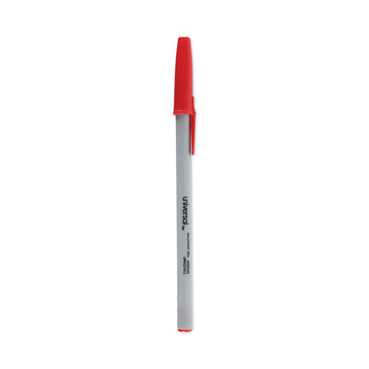 Universal Ballpoint Pen, Stick, Medium 1 mm, Red Ink, Gray/Red Barrel, Dozen (27412)