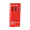 Universal Ballpoint Pen, Stick, Medium 1 mm, Red Ink, Gray/Red Barrel, Dozen (27412)