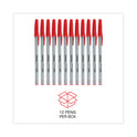 Universal Ballpoint Pen, Stick, Medium 1 mm, Red Ink, Gray/Red Barrel, Dozen (27412)