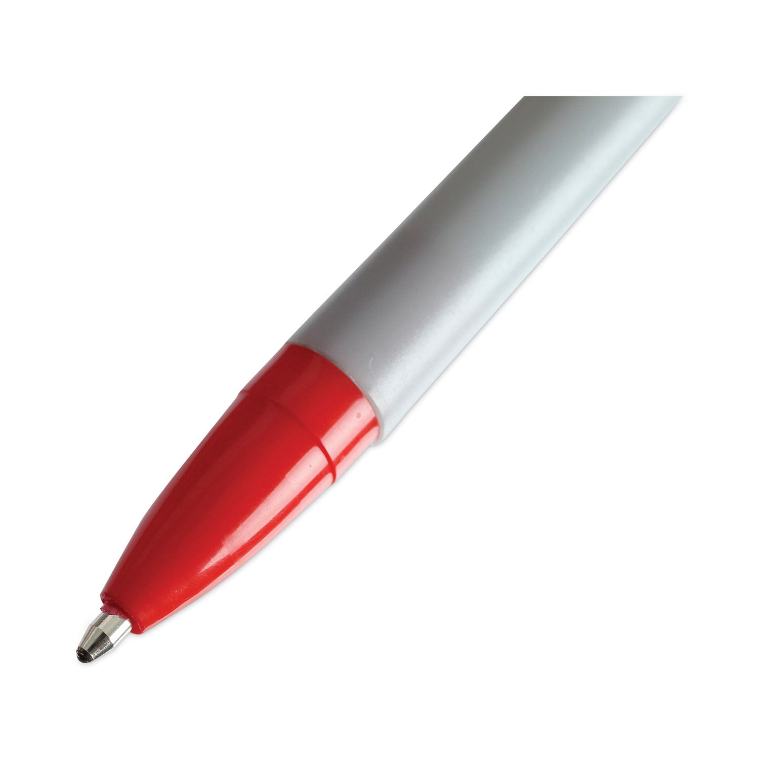 Universal Ballpoint Pen, Stick, Medium 1 mm, Red Ink, Gray/Red Barrel, Dozen (27412)