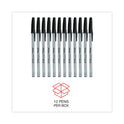 Universal Ballpoint Pen, Stick, Fine 0.7 mm, Black Ink, Gray/Black Barrel, Dozen (27420)