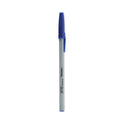 Universal Ballpoint Pen, Stick, Fine 0.7 mm, Blue Ink, Gray/Blue Barrel, Dozen (27421)