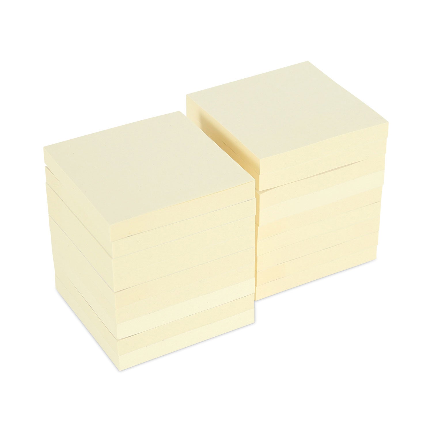 Universal Recycled Self-Stick Note Pads, 3" x 3", Yellow, 100 Sheets/Pad, 18 Pads/Pack (28068)