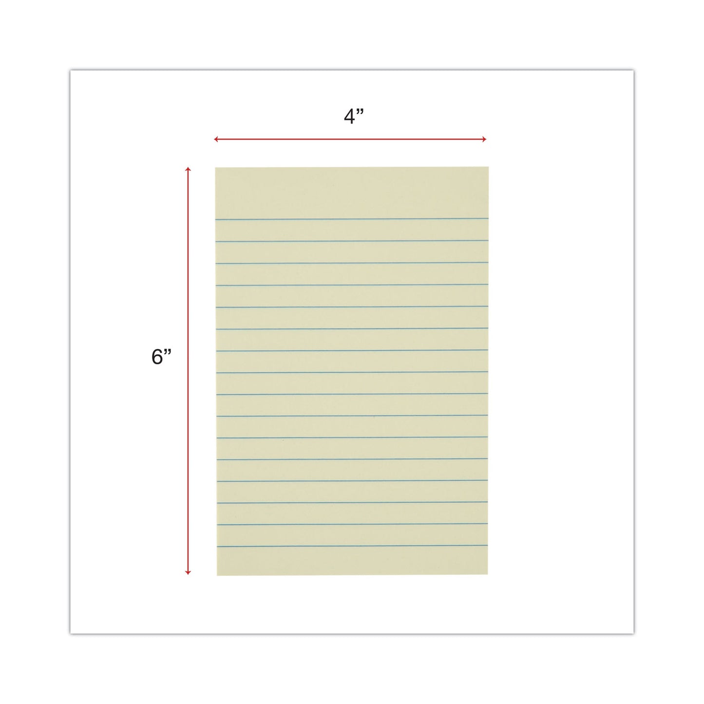 Universal Recycled Self-Stick Note Pads, Note Ruled, 4" x 6", Yellow, 100 Sheets/Pad, 12 Pads/Pack (28073)