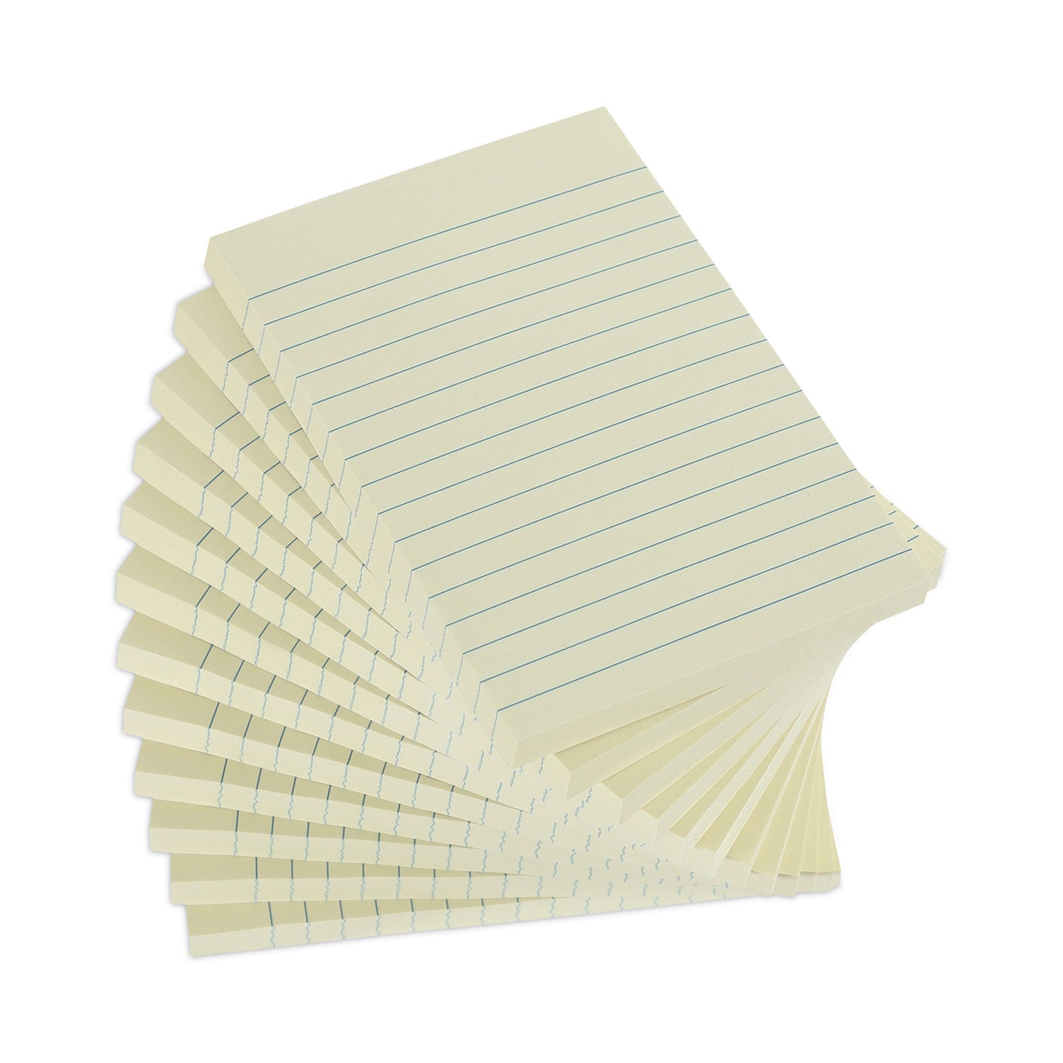 Universal Recycled Self-Stick Note Pads, Note Ruled, 4" x 6", Yellow, 100 Sheets/Pad, 12 Pads/Pack (28073)