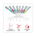 Universal Comfort Grip Gel Pen, Retractable, Medium 0.7 mm, Assorted Ink and Barrel Colors, 8/Pack (39725)