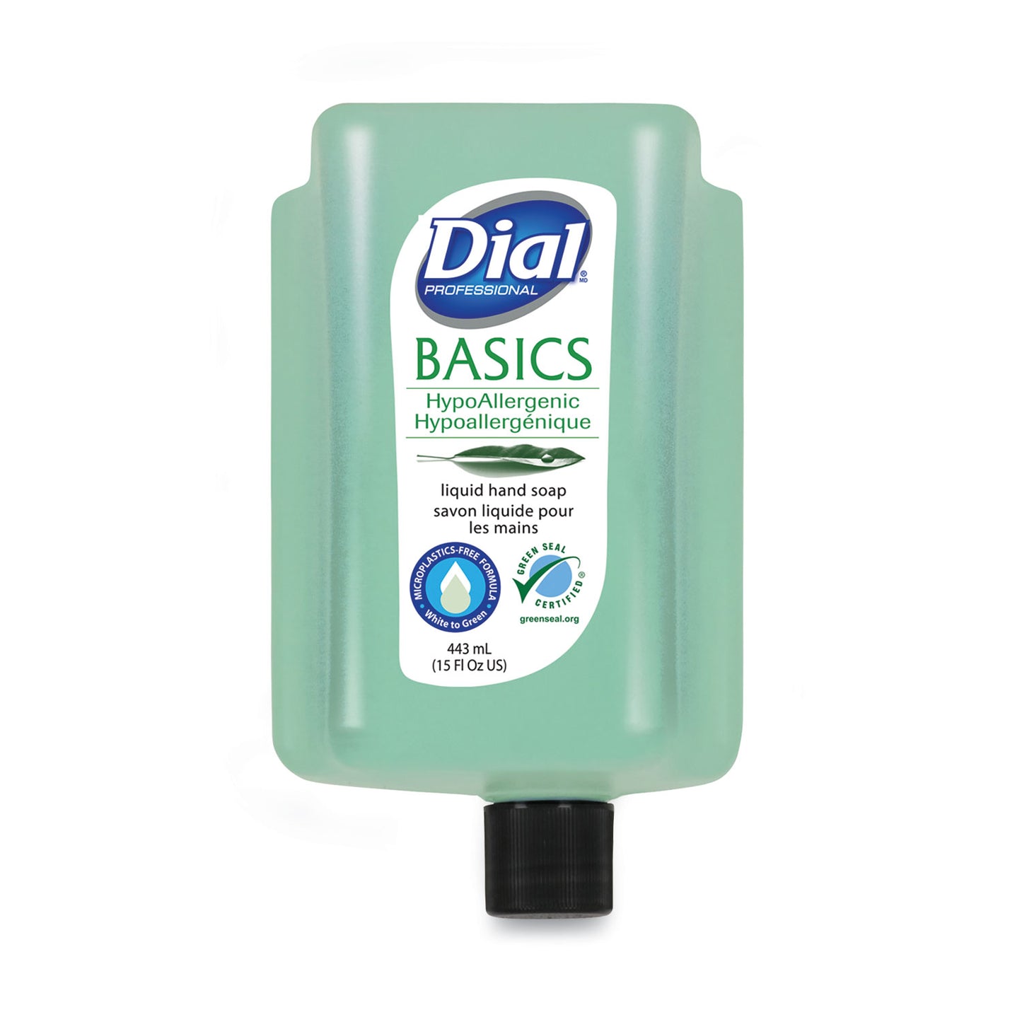 Dial Basics MP Free Liquid Hand Soap Refill for Versa Dispenser, Unscented, 15 oz, 6/Carton (33827)