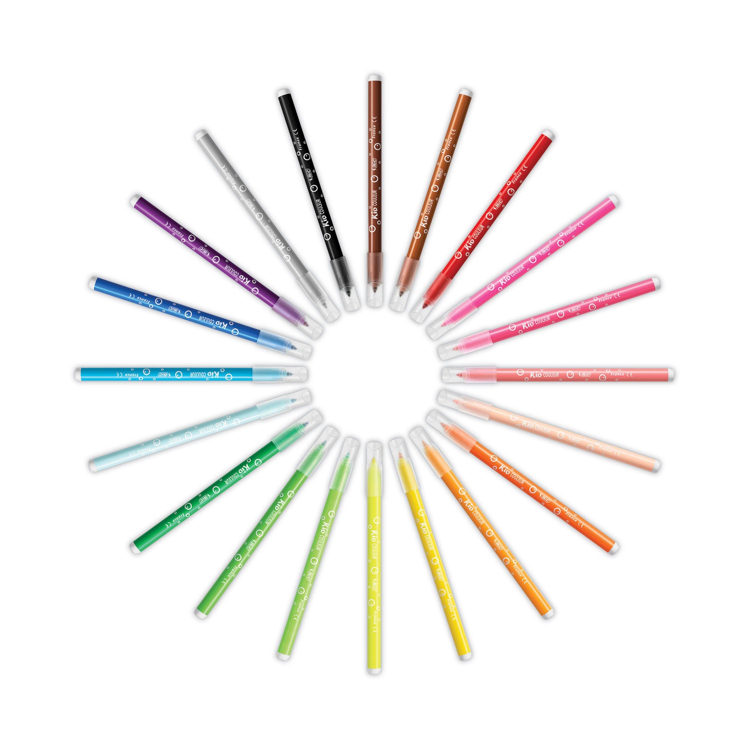 BIC Kids Ultra Washable Markers, Medium Bullet Tip, Assorted Colors, 20/Pack (BKCM20AST)
