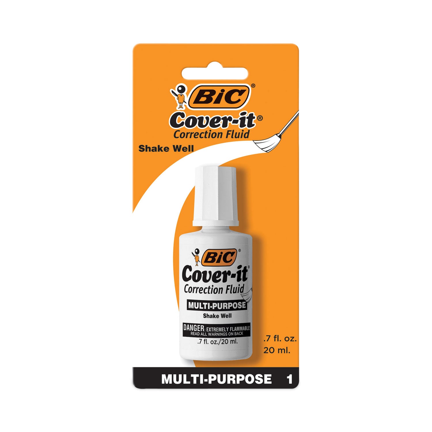 BIC Cover-It Correction Fluid, 20 ml Bottle, White (WOC12WE)
