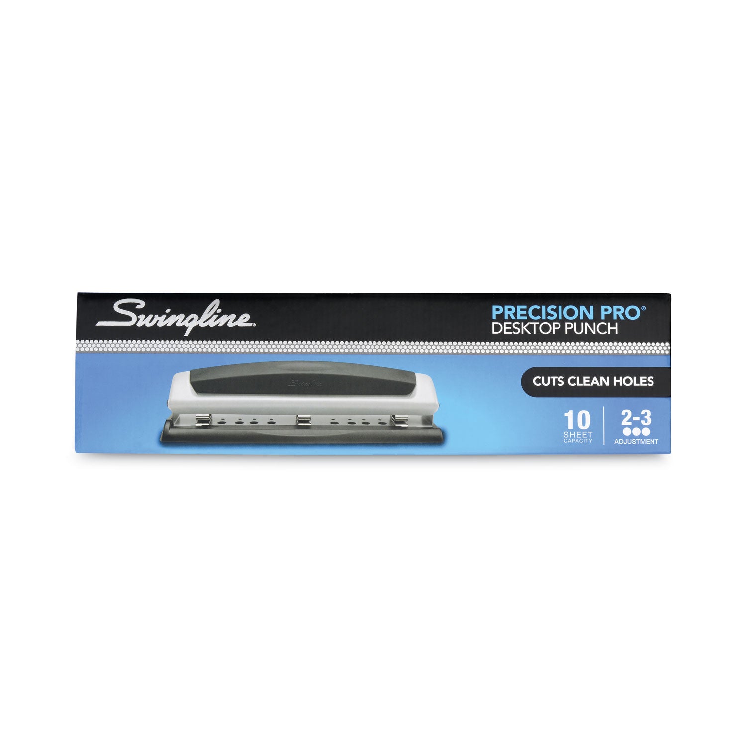 Swingline 10-Sheet Precision Pro Desktop Two- to Three-Hole Punch, 9/32" Holes (74037)