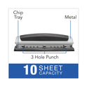 Swingline 10-Sheet Precision Pro Desktop Two- to Three-Hole Punch, 9/32" Holes (74037)