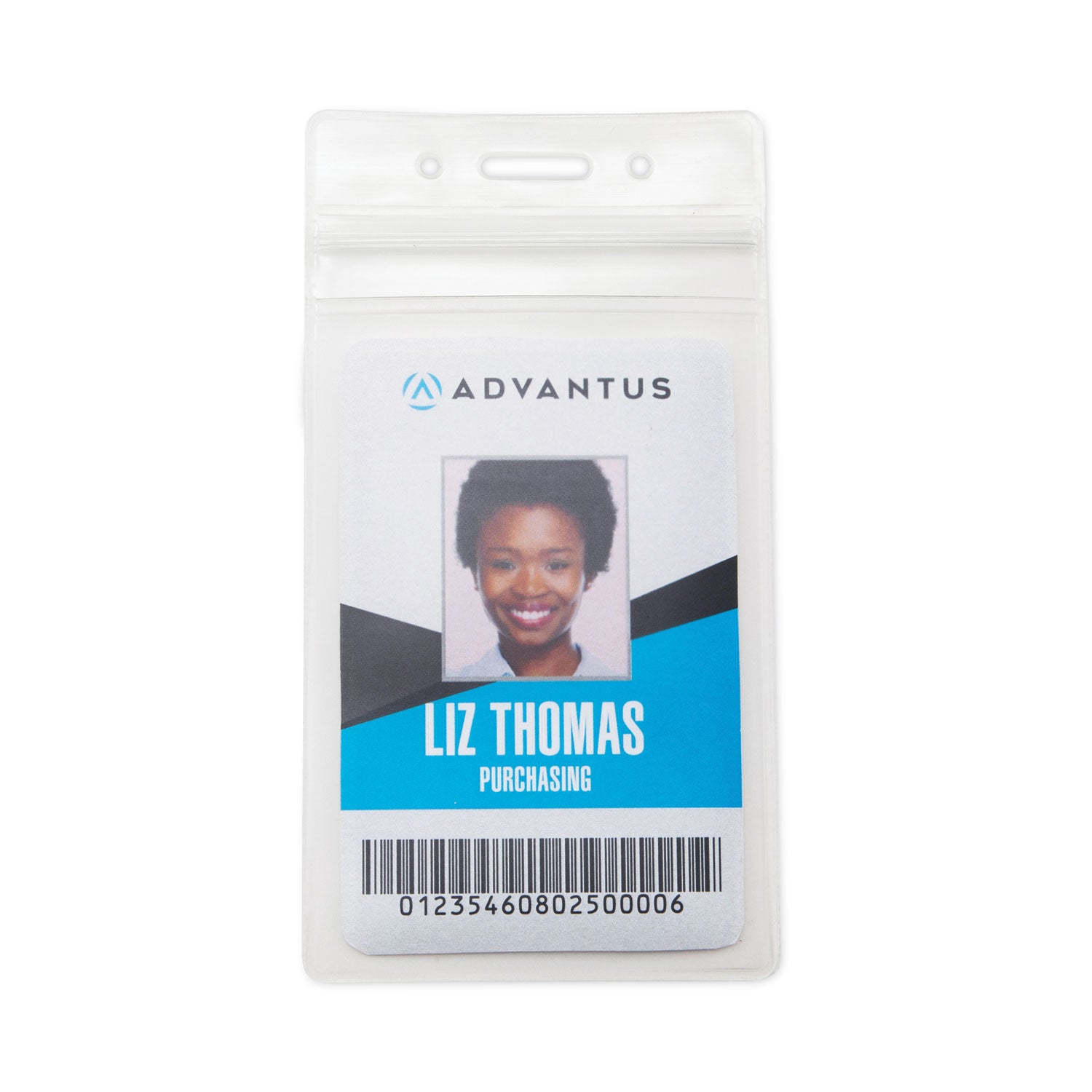 Advantus Resealable ID Badge Holders, Vertical Orientation, Transparent Frost 2.68" x 5" Holder, 2.38" x 3.75" Insert, 50/Pack (75524)