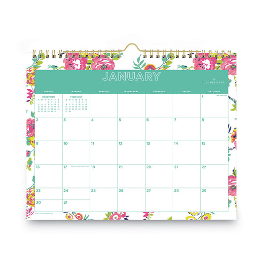 Blue Sky Day Designer Peyton Wall Calendar, Floral Artwork, 11 x 8.75, White/Multicolor Sheets, 12-Month (Jan to Dec): 2025 (103629)