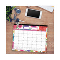 Blue Sky Mahalo Academic Desk Pad, Floral Artwork, 22 x 17, Black Binding, Clear Corners, 12-Month (July to June): 2024 to 2025 (100157)