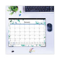Blue Sky Lindley Desk Pad, Floral Artwork, 22 x 17, White/Blue/Green Sheets, Black Binding, Clear Corners, 12-Month (Jan to Dec): 2025 (100018)