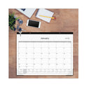 Blue Sky Enterprise Desk Pad, Geometric Artwork, 22 x 17, White/Gray Sheets, Black Binding, Clear Corners, 12-Month (Jan to Dec): 2025 (111294)
