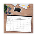 Blue Sky Enterprise Desk Pad, Geometric Artwork, 17 x 11, White/Gray Sheets, Black Binding, Clear Corners, 12-Month (Jan to Dec): 2025 (111293)