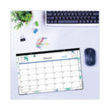 Blue Sky Lindley Desk Pad, Floral Artwork, 17 x 11, White/Blue/Green Sheets, Black Binding, Clear Corners, 12-Month (Jan to Dec): 2025 (100024)