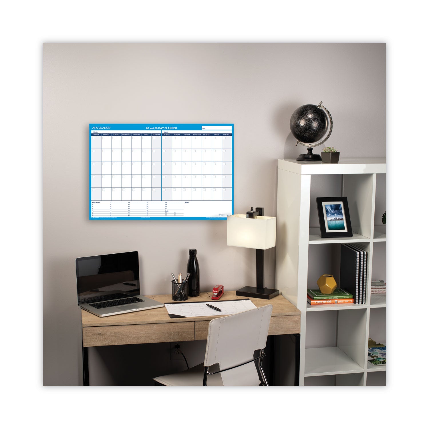 AT-A-GLANCE 90/120-Day Undated Horizontal Erasable Wall Planner, 36 x 24, White/Blue Sheets, Undated (PM23928)