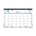 Blue Sky Lindley Desk Pad, Floral Artwork, 17 x 11, White/Blue/Green Sheets, Black Binding, Clear Corners, 12-Month (Jan to Dec): 2025 (100024)