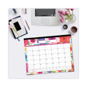 Blue Sky Mahalo Academic Desk Pad, Floral Artwork, 22 x 17, Black Binding, Clear Corners, 12-Month (July to June): 2024 to 2025 (100157)