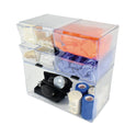 Deflecto Stackable Cube Organizer, Double Cube, Plastic, 12 x 6 x 6, Clear (350501)