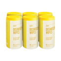 Perk Disinfecting Wipes, 7 x 8, Lemon, White, 75 Wipes/Canister, 6 Canisters/Carton (56665CT)