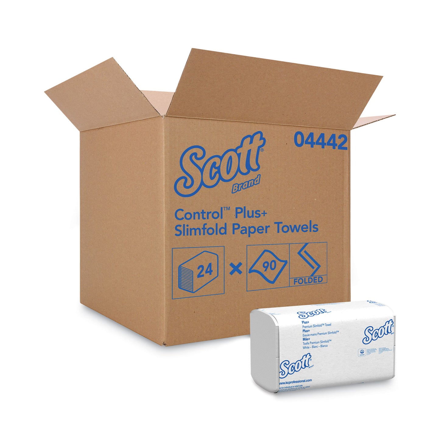 Scott Slimfold Towels, 1-Ply, 7.5 x 11.6, White, 90/Pack, 24 Packs/Carton (04442)