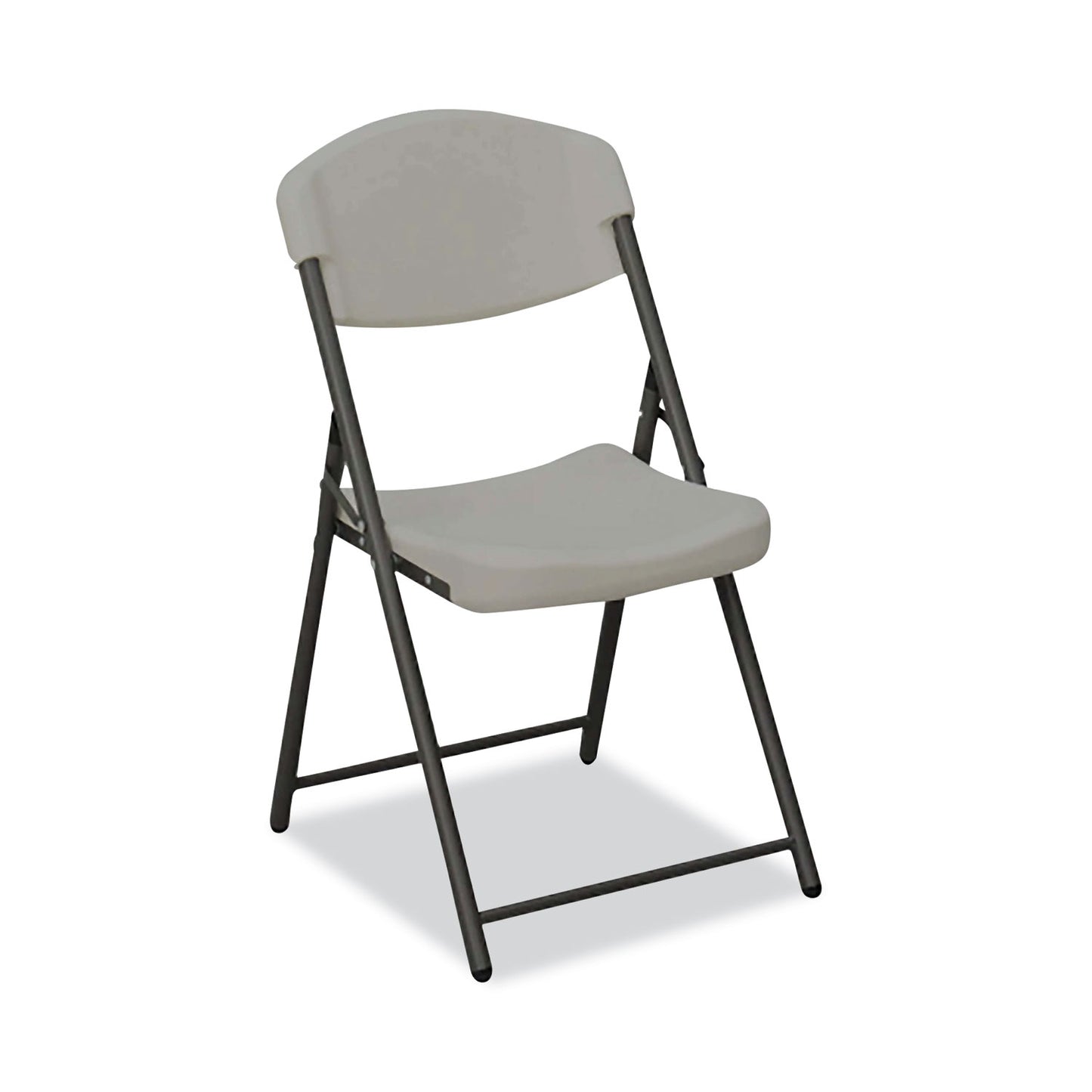 AbilityOne 7105016976033, SKILCRAFT Folding Chair, Supports Up to 350 lb, 17" Seat Height, Charcoal Seat, Charcoal Back, Black Base