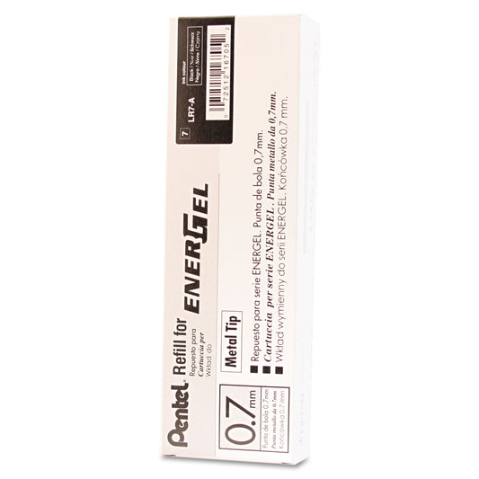 Refill for Pentel EnerGel Retractable Liquid Gel Pens, Medium Conical Tip, Black Ink (LR7A)