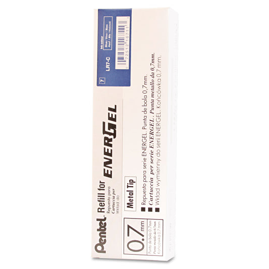 Refill for Pentel EnerGel Retractable Liquid Gel Pens, Medium Conical Tip, Blue Ink (LR7C)