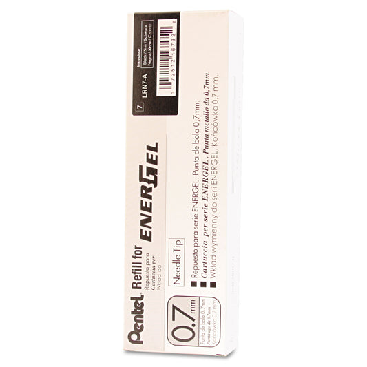 Refill for Pentel EnerGel Retractable Liquid Gel Pens, Medium Needle Tip, Black Ink (LRN7A)