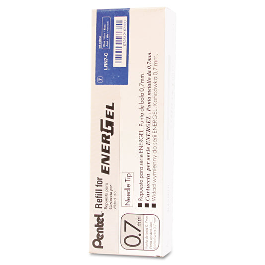 Refill for Pentel EnerGel Retractable Liquid Gel Pens, Medium Needle Tip, Blue Ink (LRN7C)