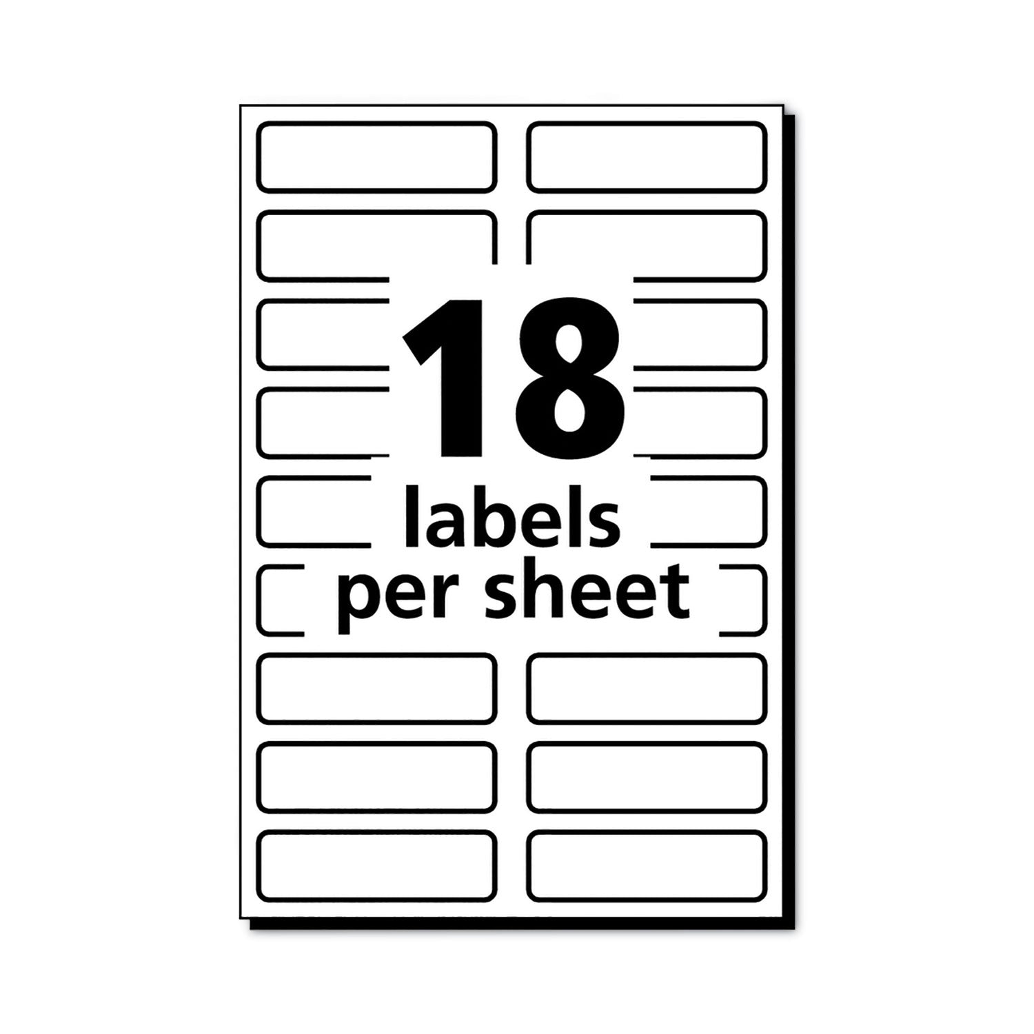 Avery No-Iron Fabric Labels, 0.5 x 1.75, White, 18/Sheet, 3 Sheets/Pack (40720)