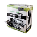 Berkley Square Dispens-a-Knife, Individually Wrapped, Mediumweight, Plastic, Black, 100/Box (BEP90200)