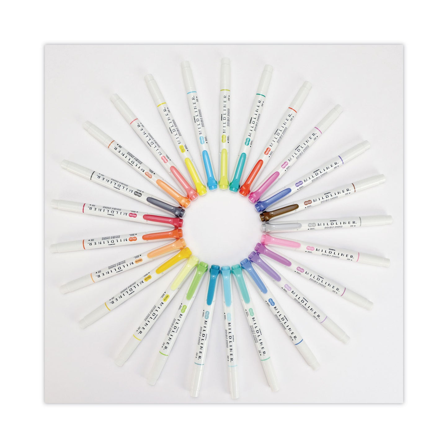 Zebra Mildliner Double Ended Highlighter Variety Pack, Asst Ink Colors, Bold-Chisel/Fine-Bullet Tips, Asst Barrel Colors, 25/Pack (78525)