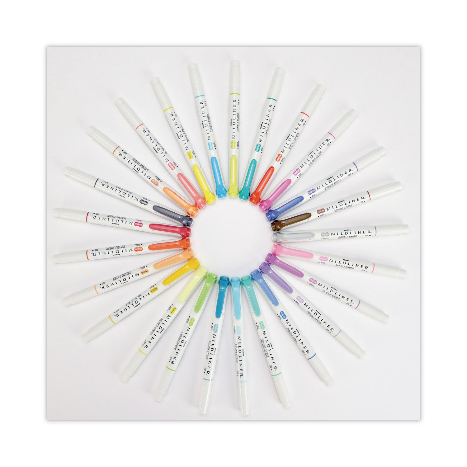 Zebra Mildliner Double Ended Highlighter Variety Pack, Asst Ink Colors, Bold-Chisel/Fine-Bullet Tips, Asst Barrel Colors, 25/Pack (78525)