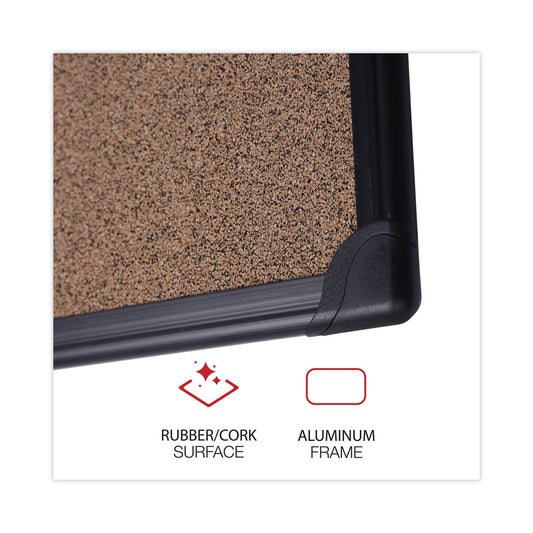 Universal Tech Cork Board, 24 x 18, Brown Surface, Black Aluminum Frame (43021)