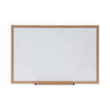 Universal Deluxe Melamine Dry Erase Board, 36 x 24, Melamine White Surface, Oak Fiberboard Frame (43619)