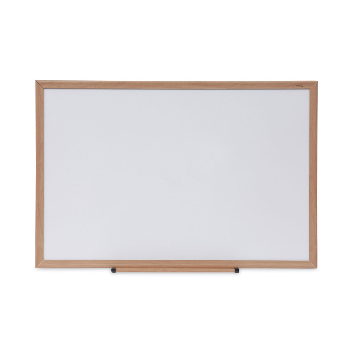 Universal Deluxe Melamine Dry Erase Board, 36 x 24, Melamine White Surface, Oak Fiberboard Frame (43619)