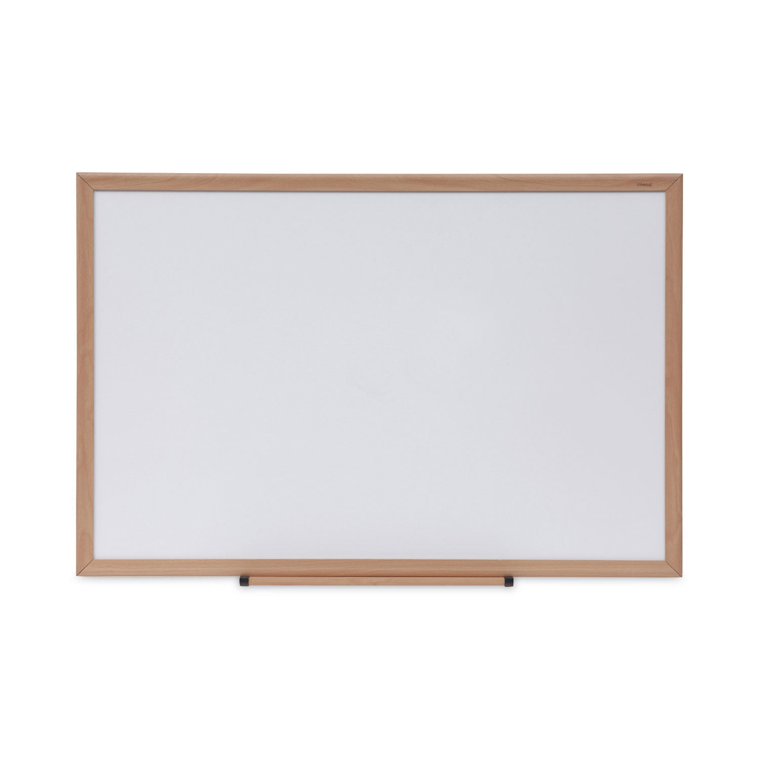 Universal Deluxe Melamine Dry Erase Board, 36 x 24, Melamine White Surface, Oak Fiberboard Frame (43619)