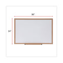 Universal Deluxe Melamine Dry Erase Board, 36 x 24, Melamine White Surface, Oak Fiberboard Frame (43619)